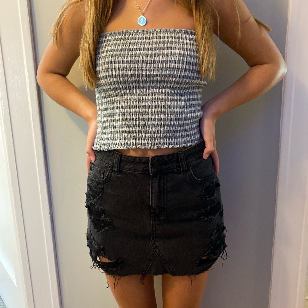 Holister Black Jean Skirt